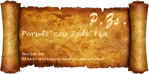 Porpáczy Zsófia névjegykártya