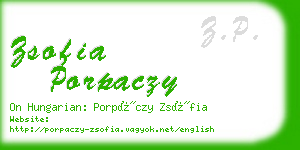 zsofia porpaczy business card